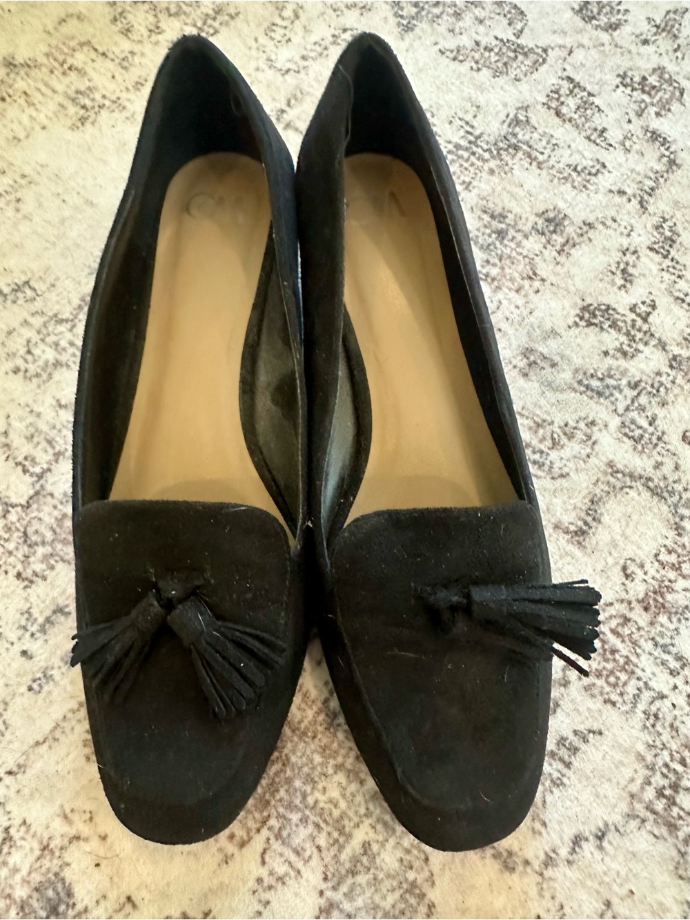 Women's Black Suede Tassel Loafers - Classic Slip-On Flats